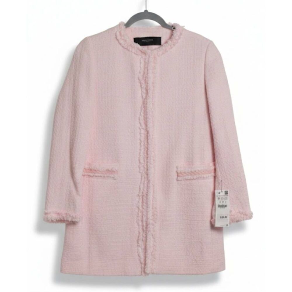 Zara collection women medium lightweight pink Easter spring jacket gauzy cotton
